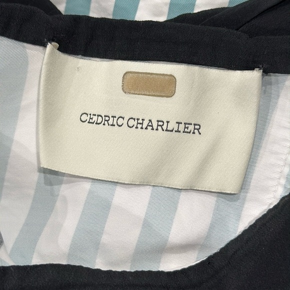 Cedric Charlier Stripe Ruched Midi Dress - Size 6 - Picture 4 of 5